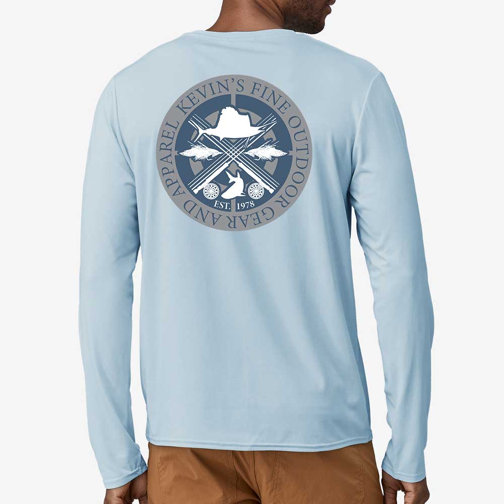 Kevin's Men's Patagonia Long Sleeve Quad-Crossed Rod's Cool Crewneck-Men's Clothing-Chilled Blue-S-Kevin's Fine Outdoor Gear & Apparel