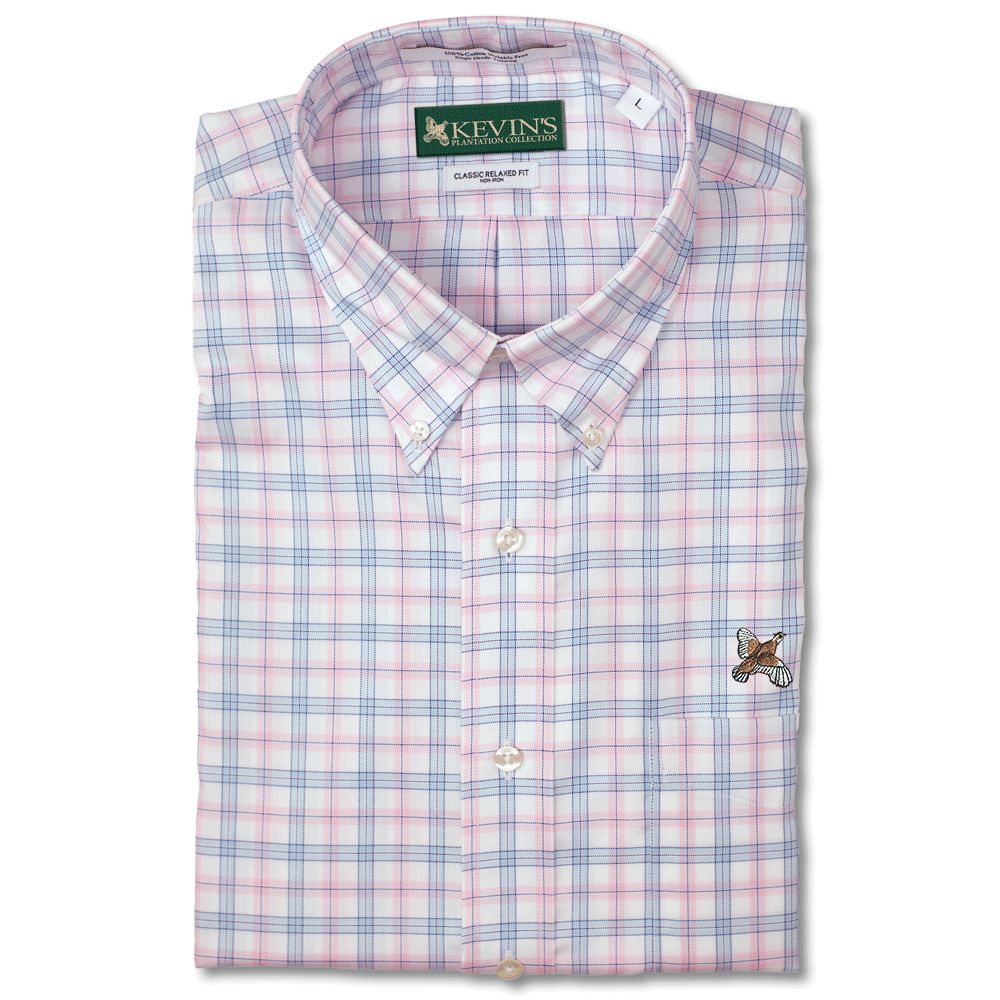 Kevin's Wrinkle Free Pink/Blue Shirt-Pink/Blue-S-Kevin's Fine Outdoor Gear & Apparel