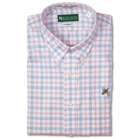 Kevin's Wrinkle Free Pink/Blue Shirt-Pink/Blue-S-Kevin's Fine Outdoor Gear & Apparel