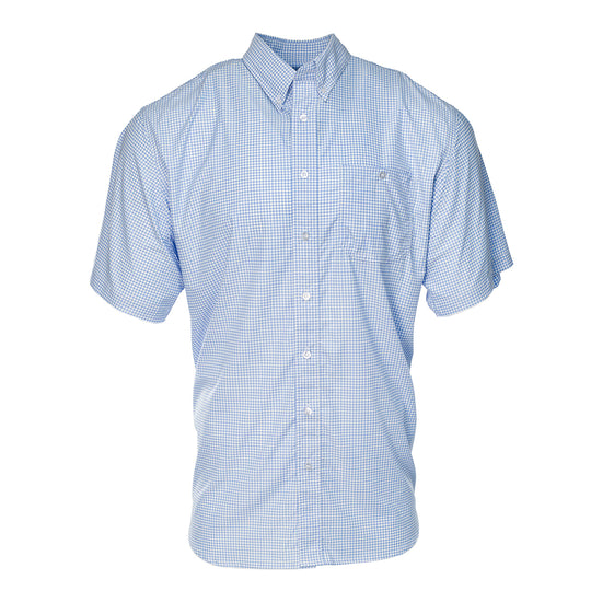 Kevin's Performance Short Sleeve Button Down Shirt-Men's Clothing-Blue Tattersall-S-Kevin's Fine Outdoor Gear & Apparel