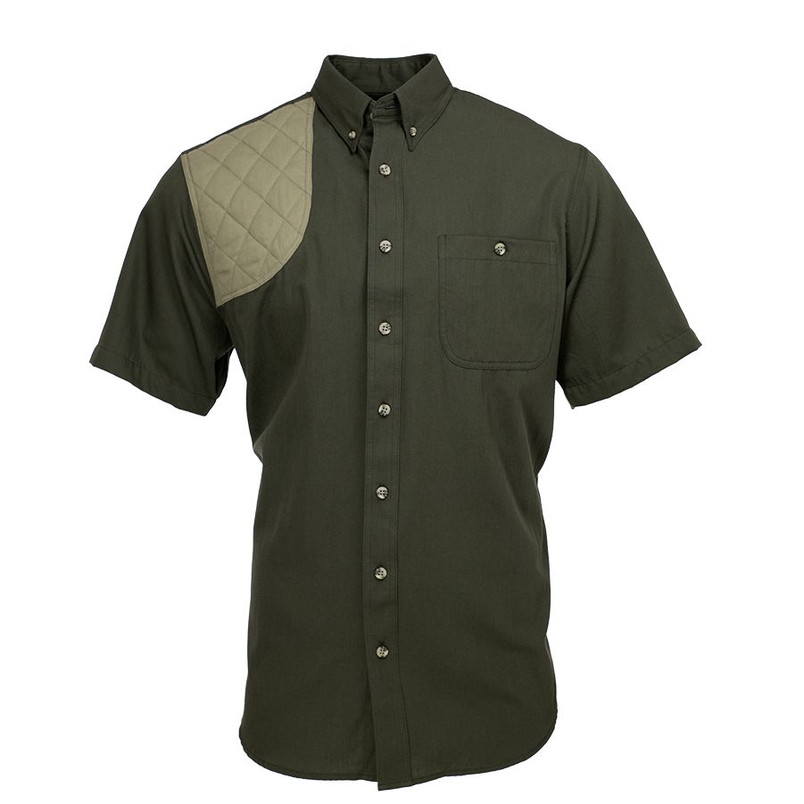 Kevin's Feather-Weight Short Sleeve Right Patch Wingshooting Shirt-Men's Clothing-Dark Green/Khaki-S-Kevin's Fine Outdoor Gear & Apparel