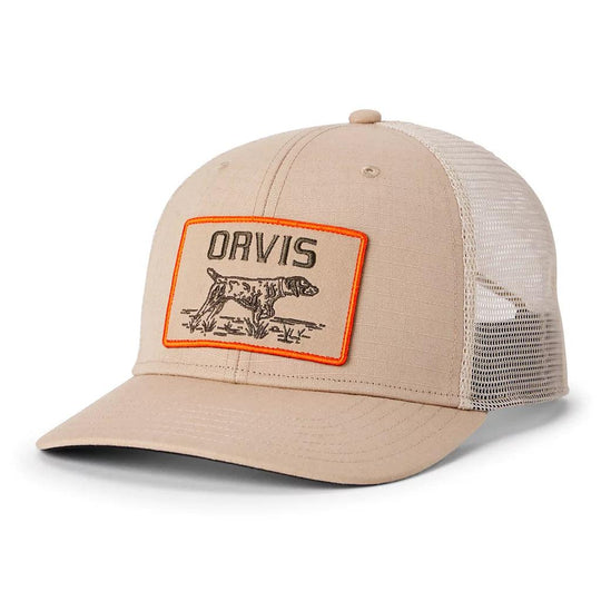 Orvis Pointer Trucker Hat-Men's Accessories-Khaki-Kevin's Fine Outdoor Gear & Apparel