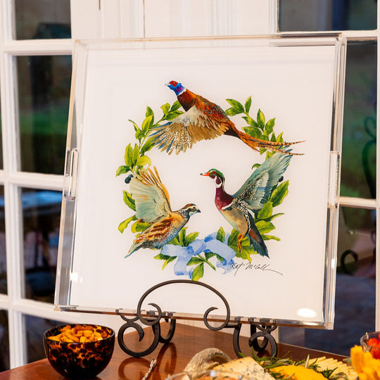 Kevin's Upland Wreath Acrylic Tray-Home/Giftware-Kevin's Fine Outdoor Gear & Apparel