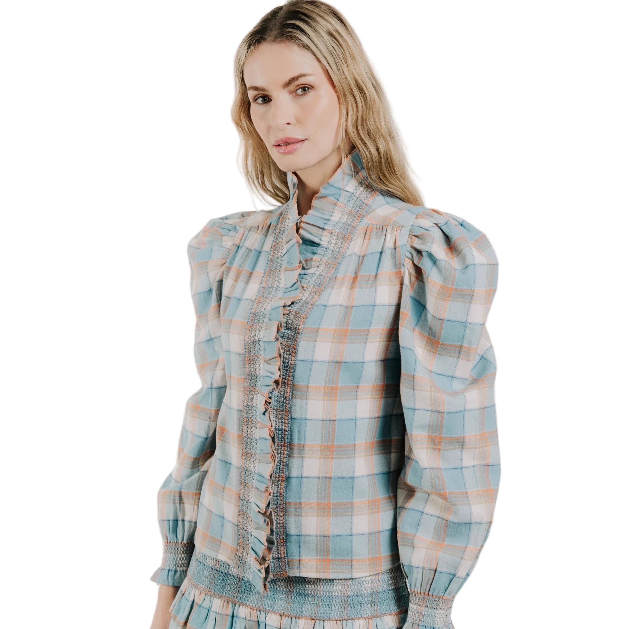 Love The Label Long Sleeve Zuri Top-Women's Clothing-Wind Chime Plaid-XS-Kevin's Fine Outdoor Gear & Apparel