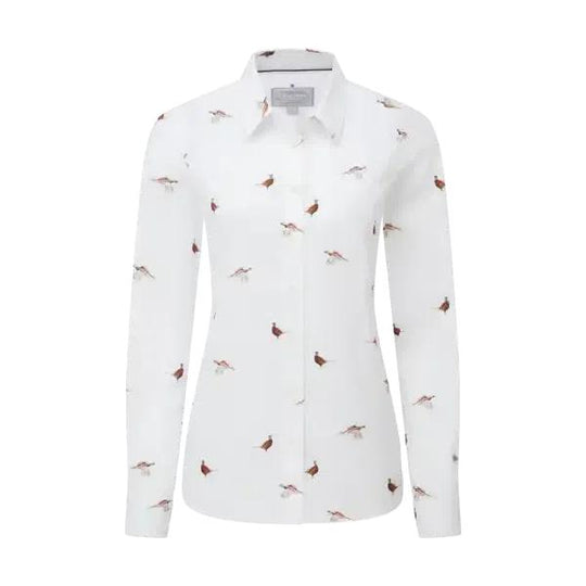 Schoffel Ladies Norfolk Shirt-Women's Clothing-New Pheasant Print-US4/UK8-Kevin's Fine Outdoor Gear & Apparel