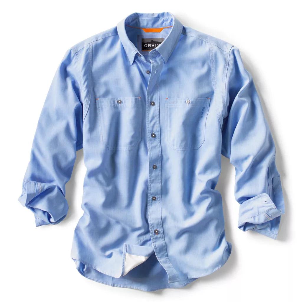 orvis dress shirt Tech Chambray Long-Sleeve Work Outsmart Fresh odor control YATHON Women's Vintage Floral Size:S - 38/15 longsleeve top