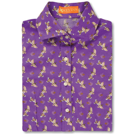 Kevin's Huntress Quail Printed Shirt-WOMENS CLOTHING-PURPLE-XXL-Kevin's Fine Outdoor Gear & Apparel