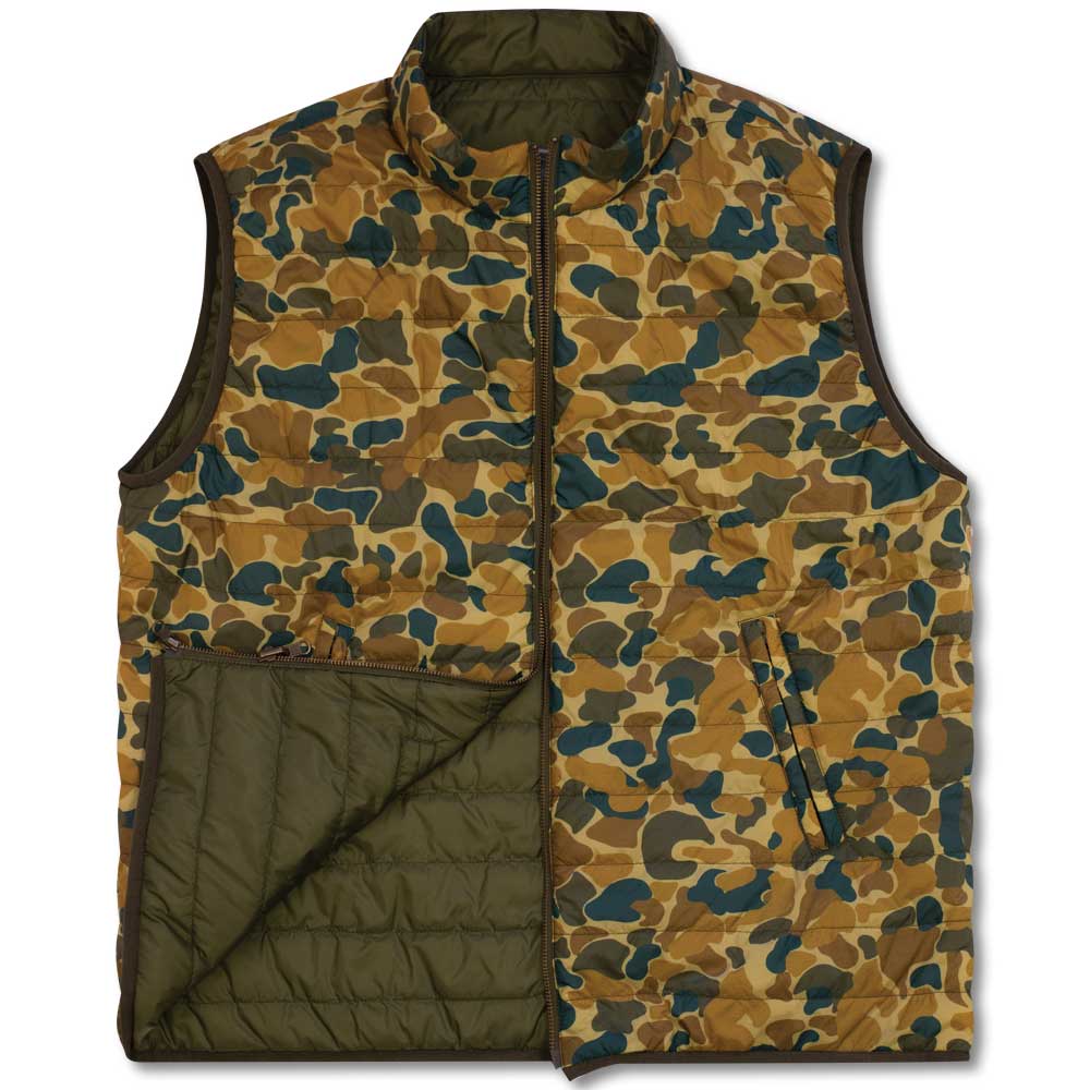Puffer Jacket Camo Vest Mens Fashion Kevin's Reversible Quilted