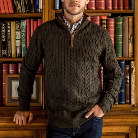 Schoffel Men's Cashmere Cable Jumper