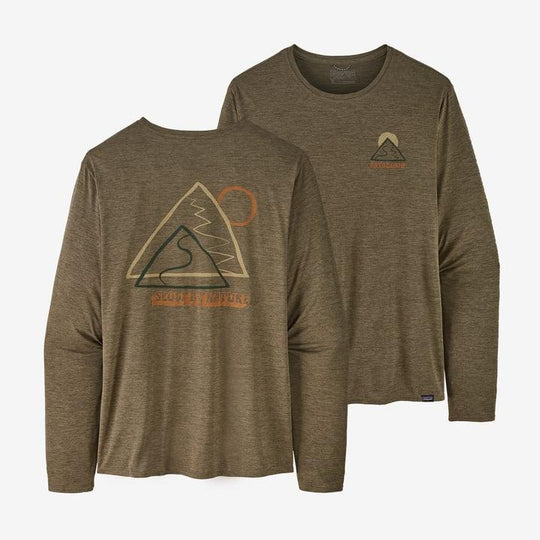 Patagonia Men's L/S Cap Cool Daily Graphic Shirt-Men's Accessories-Slow Going: Basin Green X- Dye-S-Kevin's Fine Outdoor Gear & Apparel