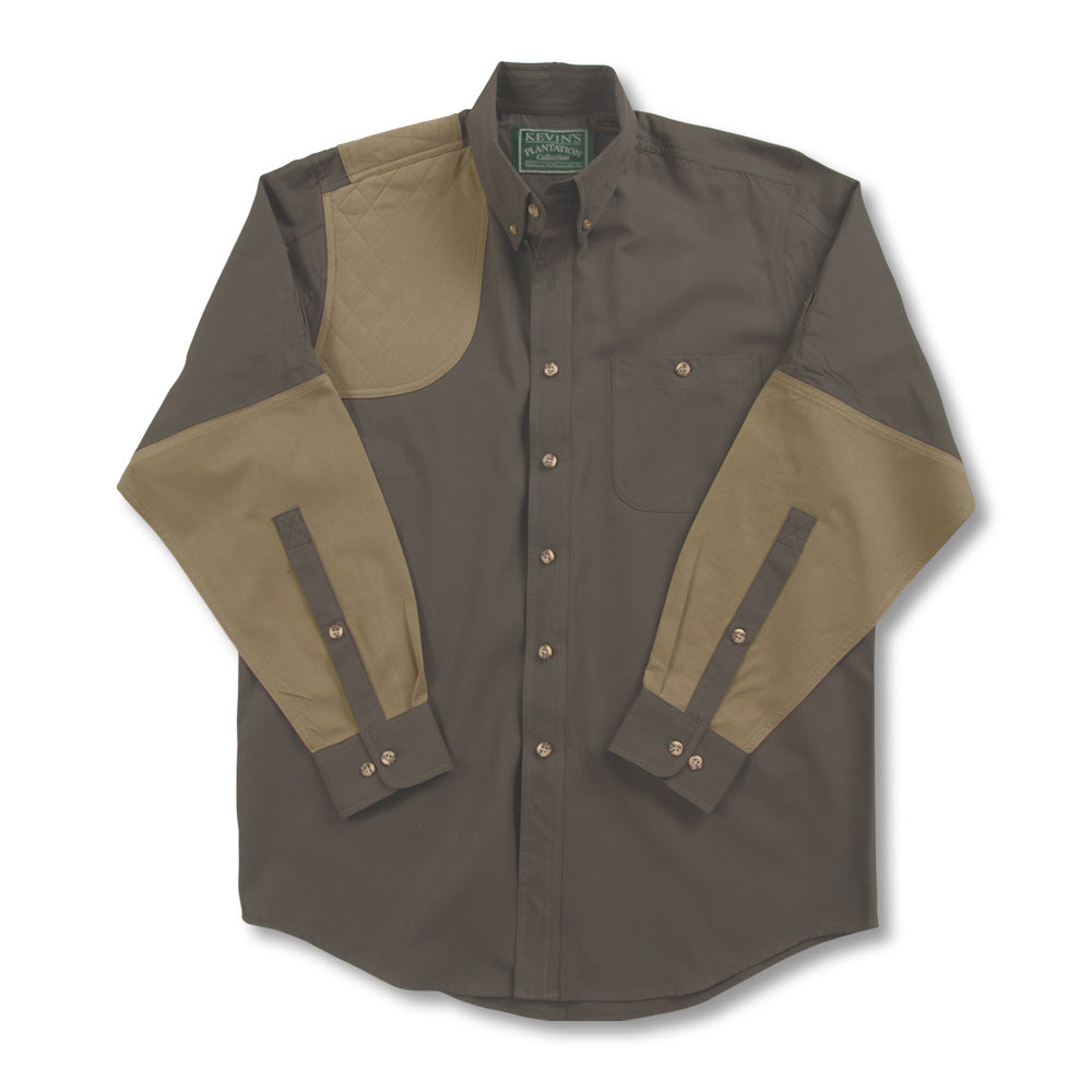 Kevin's Long Sleeve Single Right Patch Shooting Shirt-HUNTING/OUTDOORS-Advantage Apparel-DKGRN-KHAKI-S-Kevin's Fine Outdoor Gear & Apparel