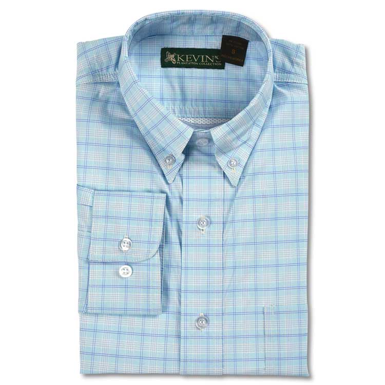 Kevins Long Sleeve Checked Performance Dress Shirt Kevin's Catalog
