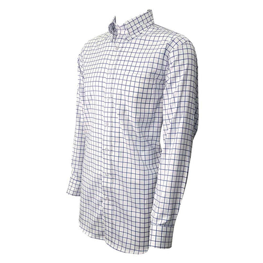 Kevin's Ergonometric Egyptian Cotton Shirts-Men's Clothing-NAVY BLUE TATTERSALL-M-Kevin's Fine Outdoor Gear & Apparel