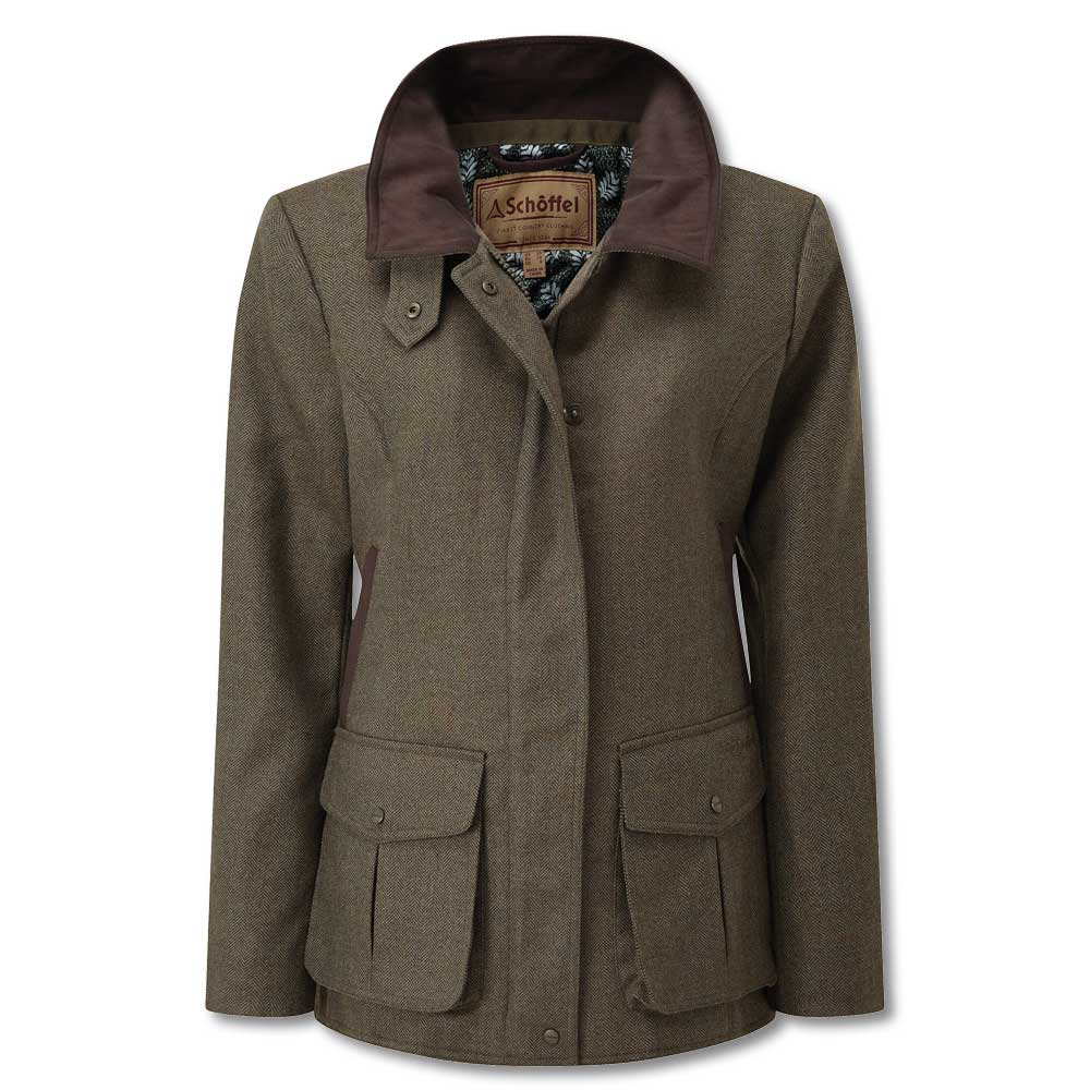 Schoffel Ladies Lilymere Jacket-WOMENS CLOTHING-LODEN GREEN HERRINGBONE TWEED-US4/UK8-Kevin's Fine Outdoor Gear & Apparel