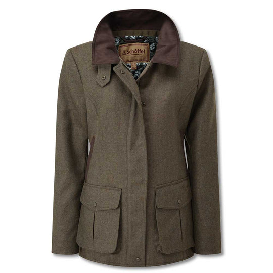 Schoffel Ladies Lilymere Jacket-WOMENS CLOTHING-LODEN GREEN HERRINGBONE TWEED-US4/UK8-Kevin's Fine Outdoor Gear & Apparel