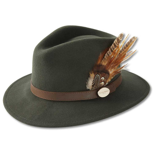 Hicks & Brown Suffolk Fedora-Women's Accessories-Olive Green/Gamebird-M(57-58)-Kevin's Fine Outdoor Gear & Apparel