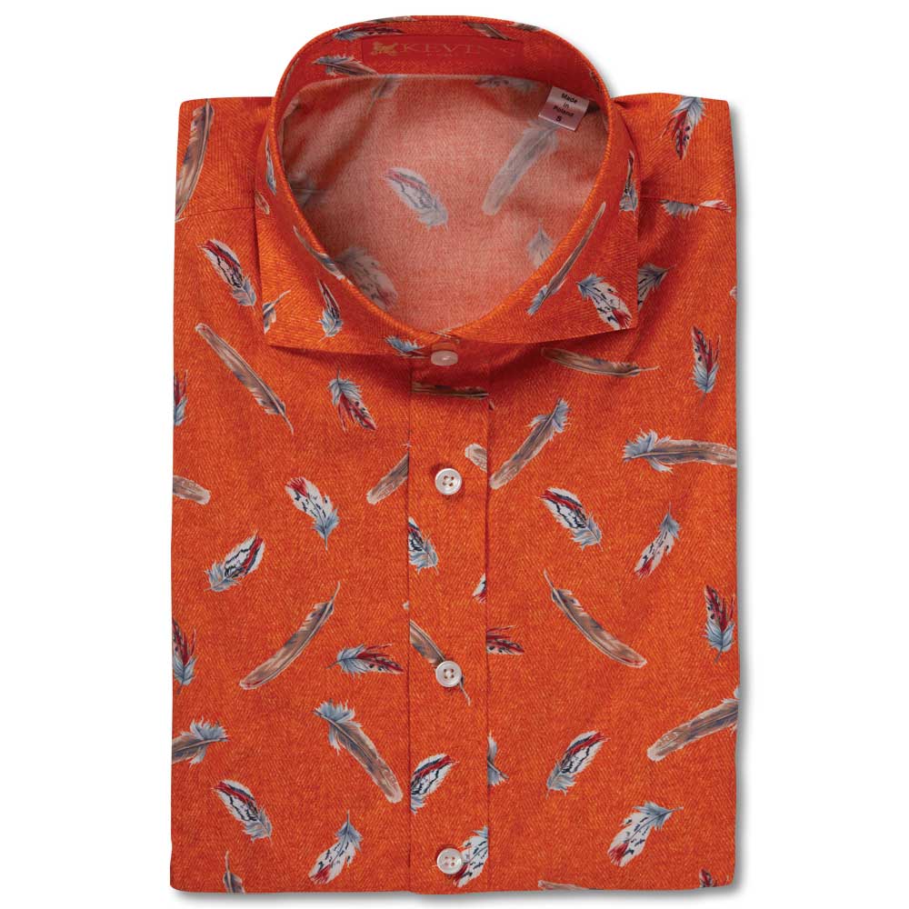 Kevin's Finest Kat McCall Women's Upland Feather Pattern Shirt-Women's Clothing-Feather Blaze-Small-Kevin's Fine Outdoor Gear & Apparel