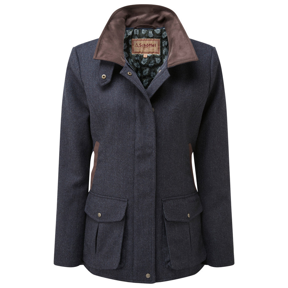 Schoffel Ladies Lilymere Jacket-WOMENS CLOTHING-Schöffel Country-NAVY HERRINGBONE TWEED-US4/UK8-Kevin's Fine Outdoor Gear & Apparel