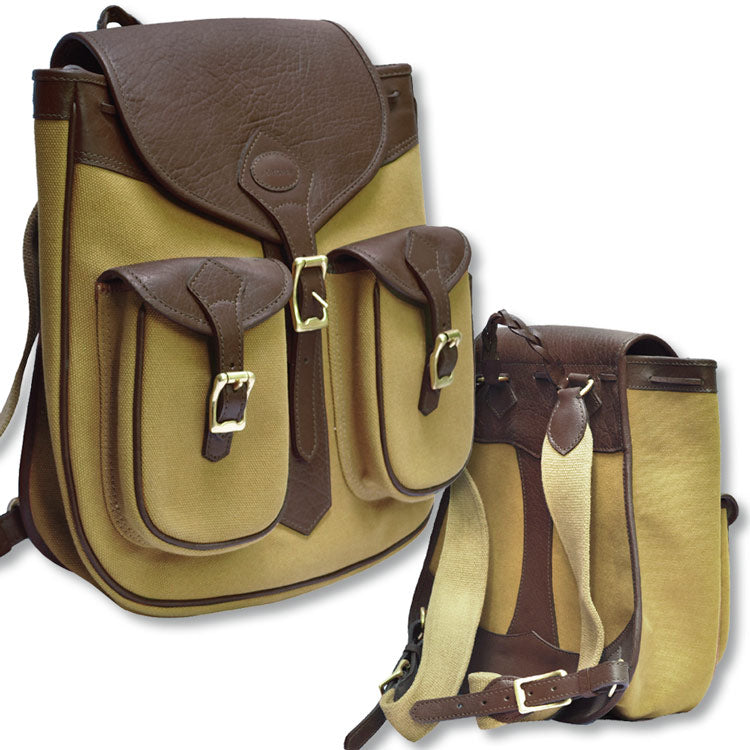 canvas wanderrucksack Kevin's Canvas-Rucksack mit Lederfutter