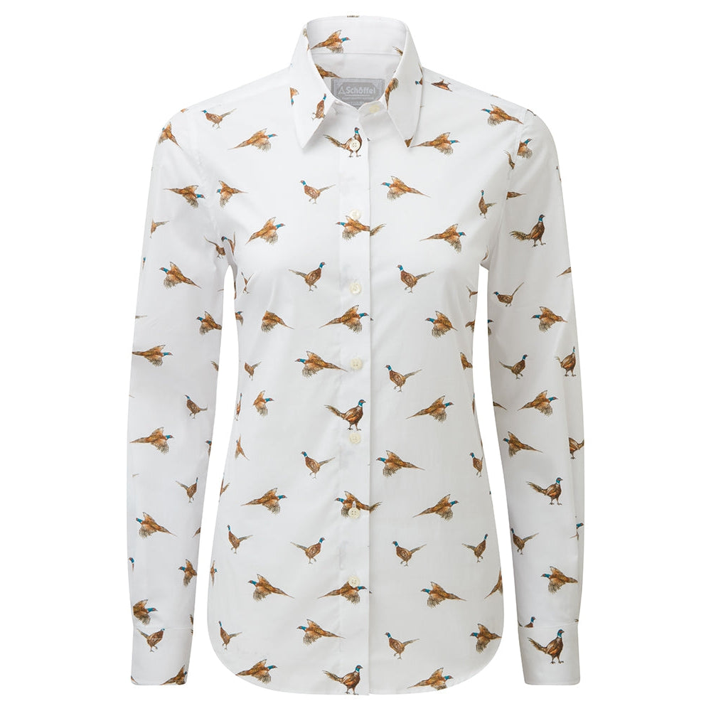 Schoffel Ladies Norfolk Shirt-Women's Clothing-PHEASANT PRINT-US4/UK8-Kevin's Fine Outdoor Gear & Apparel