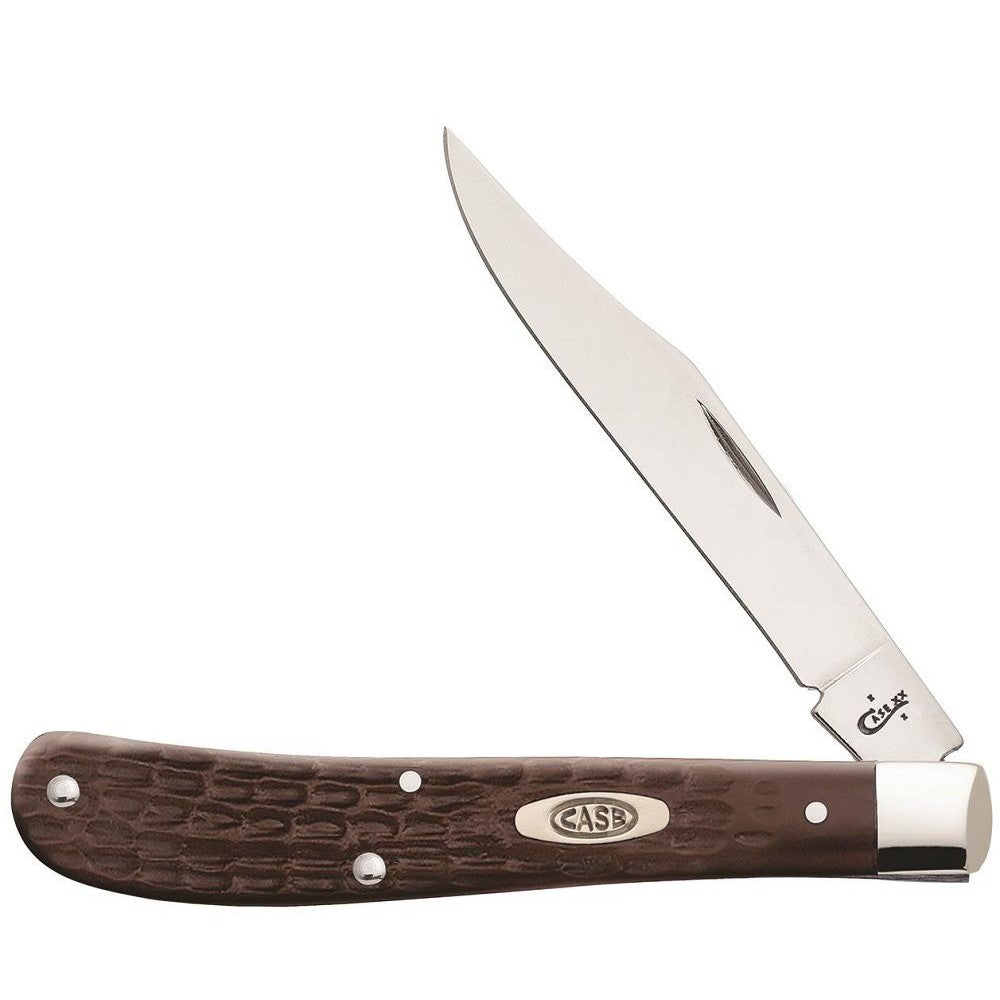 Case 00135 Brown Synthetic Standard Jig Slimline Trapper Knife-Knives & Tools-Kevin's Fine Outdoor Gear & Apparel