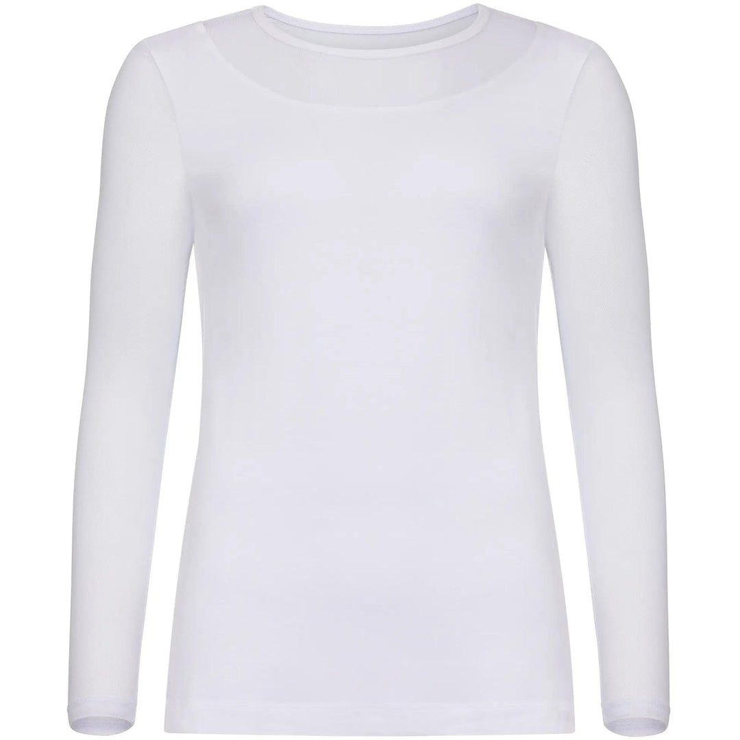 Anatomie Kim Mesh-Sleeve Top in Pima Modal-Women's Clothing-White-XS-Kevin's Fine Outdoor Gear & Apparel