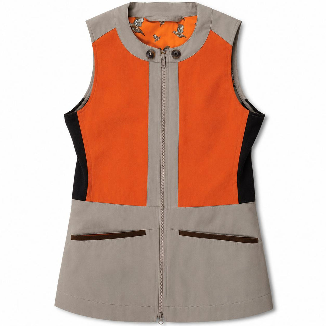 Kevin's Finest Balmoral Women's Shooting Vest-Women's Clothing-Khaki/Blaze-XS-Kevin's Fine Outdoor Gear & Apparel