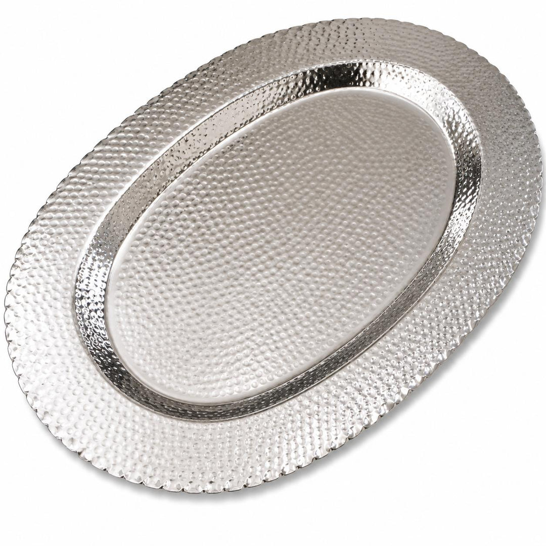 24" Hammered Oval Scalloped Tray-Home/Giftware-Kevin's Fine Outdoor Gear & Apparel