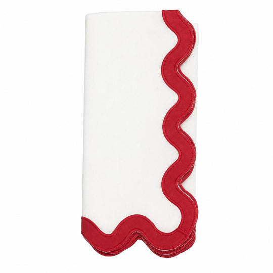 Stone Washed Scallop Napkin-Home/Giftware-Red-Kevin's Fine Outdoor Gear & Apparel