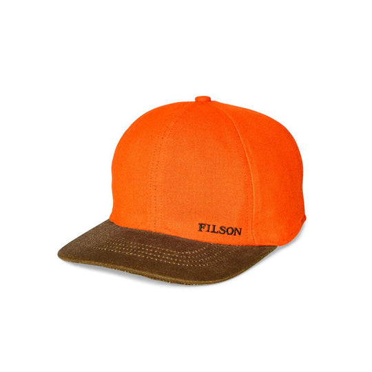 Filson Insulated Blaze Tin Cloth Cap-Men's Accessories-Desert Tan/Blaze Orange-S-Kevin's Fine Outdoor Gear & Apparel