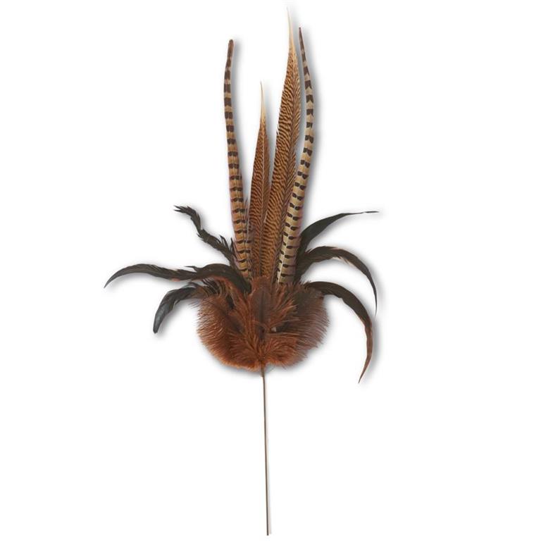 35" Pheasant Feather Spray with Orange Feathers-Home/Giftware-Kevin's Fine Outdoor Gear & Apparel