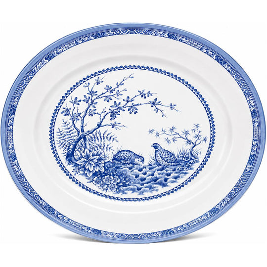 Quail China Oval Platter-Home/Giftware-Blue-Kevin's Fine Outdoor Gear & Apparel