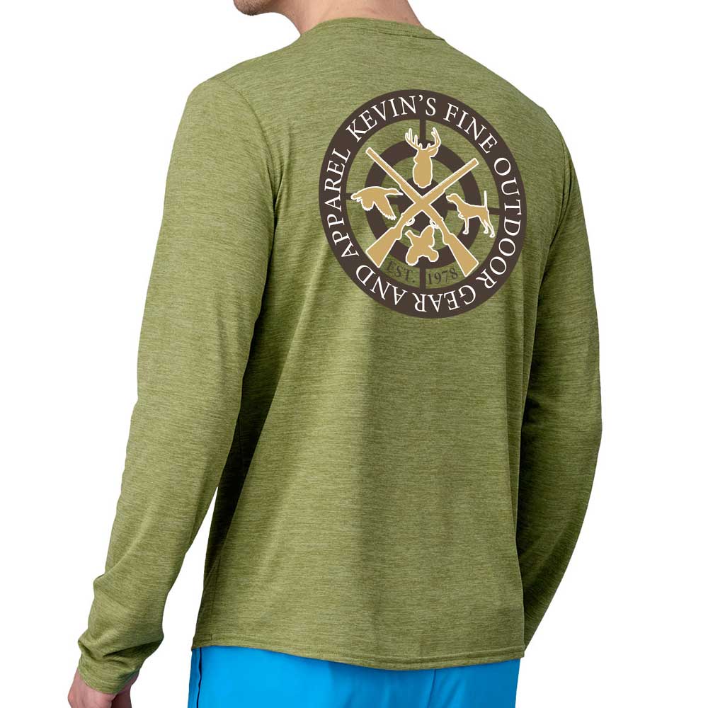 Kevin's Men's Patagonia Long Sleeve Quad-Crossed Guns Cool Crewneck-Men's Clothing-Buckhorn Green-S-Kevin's Fine Outdoor Gear & Apparel