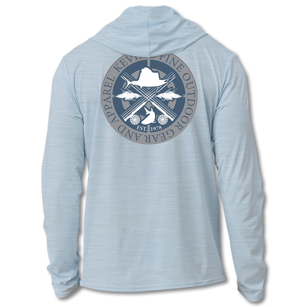 Kevin's Men's Patagonia Long Sleeve Quad-Crossed Rods Cool Hoodie-Men's Clothing-Fleck Blue-S-Kevin's Fine Outdoor Gear & Apparel