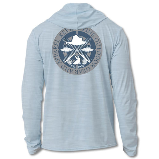 Kevin's Men's Patagonia Long Sleeve Quad-Crossed Rods Cool Hoodie-Men's Clothing-Fleck Blue-S-Kevin's Fine Outdoor Gear & Apparel