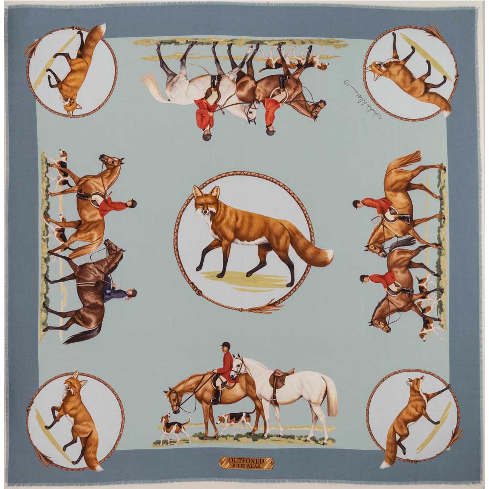 Fox Hunt Scarf-Women's Accessories-Light Blue-Kevin's Fine Outdoor Gear & Apparel