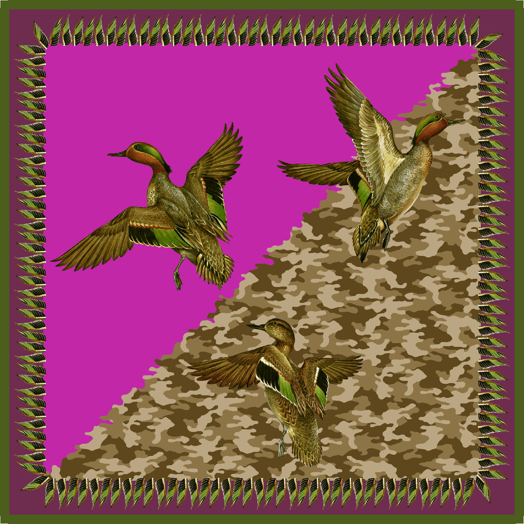 Kevin's Finest Ladies Duck Silk Scarf-Pink-Kevin's Fine Outdoor Gear & Apparel