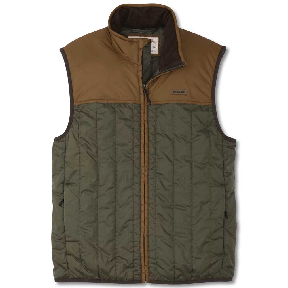 Filson Ultra-Light Vest-Men's Clothing-Surplus Green/Gold Ochre-S-Kevin's Fine Outdoor Gear & Apparel