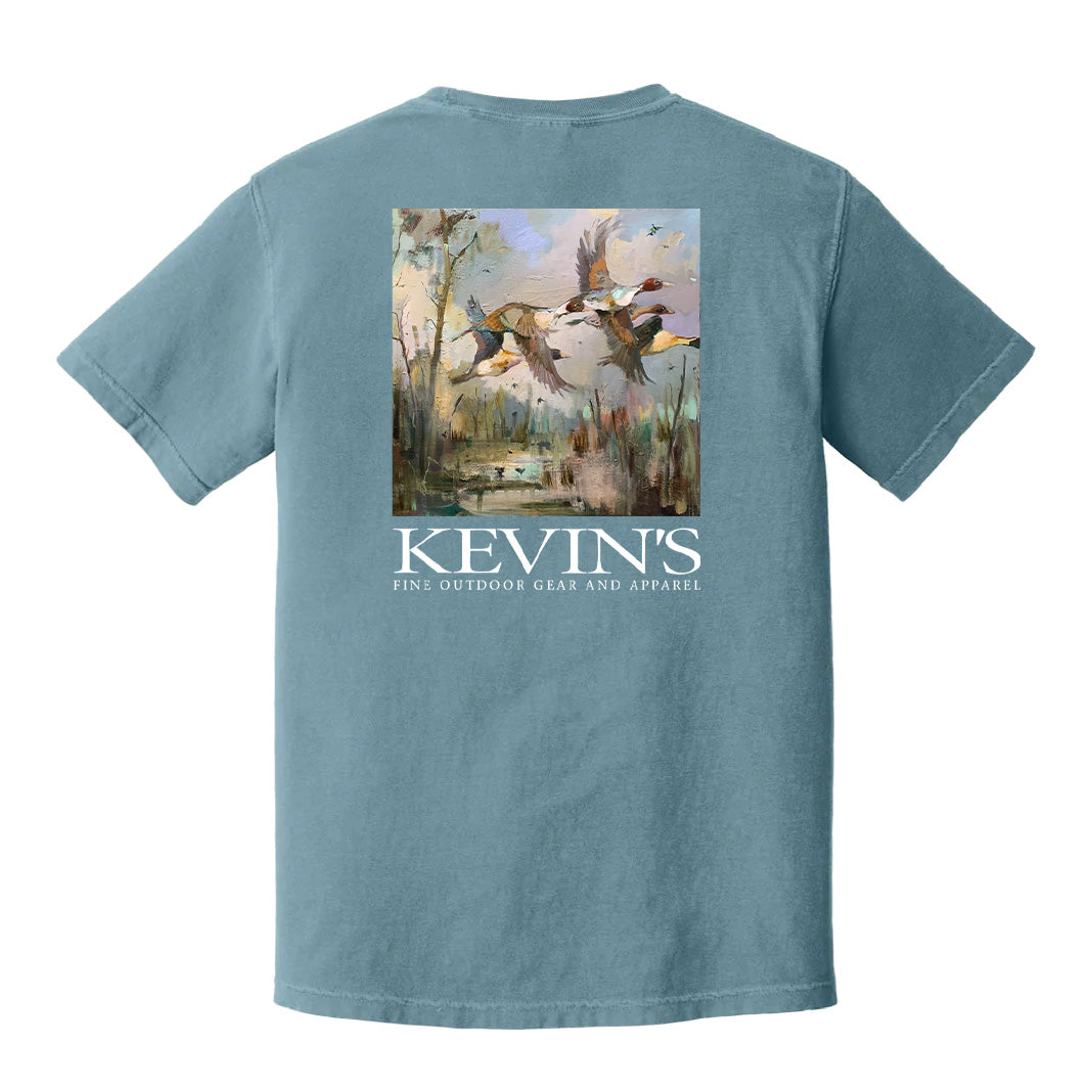 Kevin's Dirk Walker Pintails in Flight Short Sleeve T-Shirt-Men's Clothing-Ice Blue-S-Kevin's Fine Outdoor Gear & Apparel