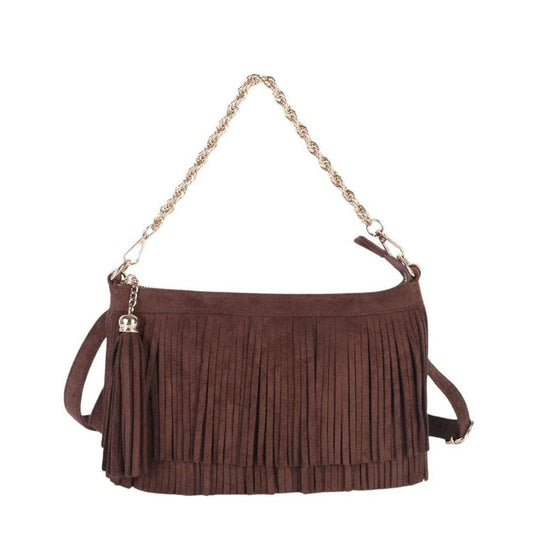 Sloane Fringe Faux Suede Clutch