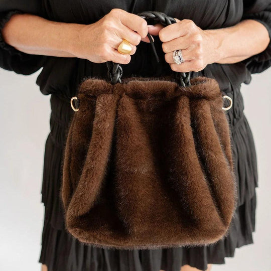 Heather Faux Fur Handbag-Women's Accessories-Kevin's Fine Outdoor Gear & Apparel