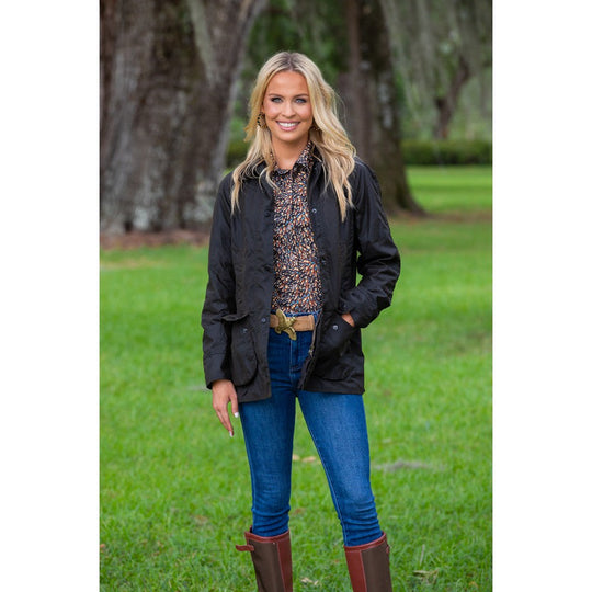 Barbour Ladies Beadnell Waxed Jacket-Women's Clothing-Kevin's Fine Outdoor Gear & Apparel