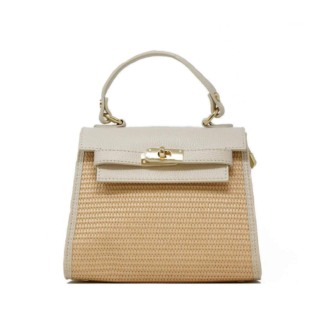 Kevin's Raffia Leather Bag-Women's Accessories-Ivory-Kevin's Fine Outdoor Gear & Apparel