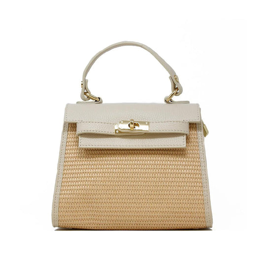 Kevin's Raffia Leather Bag-Women's Accessories-Ivory-Kevin's Fine Outdoor Gear & Apparel
