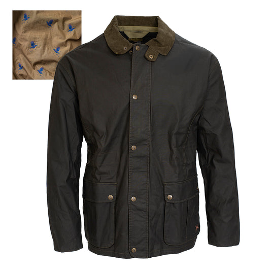 Kevin's Men's Washable Waxed Jacket-Men's Clothing-Dark Green with Vintage Quail Lining-S-Kevin's Fine Outdoor Gear & Apparel