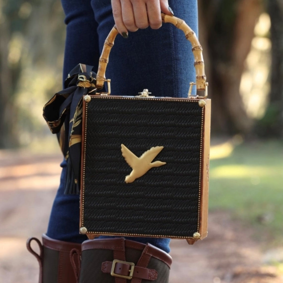 Mallard Camo with Bamboo Handles Handbag-Women's Accessories-Kevin's Fine Outdoor Gear & Apparel