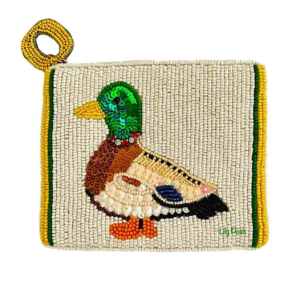Lily Posh Beaded Duck Coin Purse-Women's Accessories-Kevin's Fine Outdoor Gear & Apparel