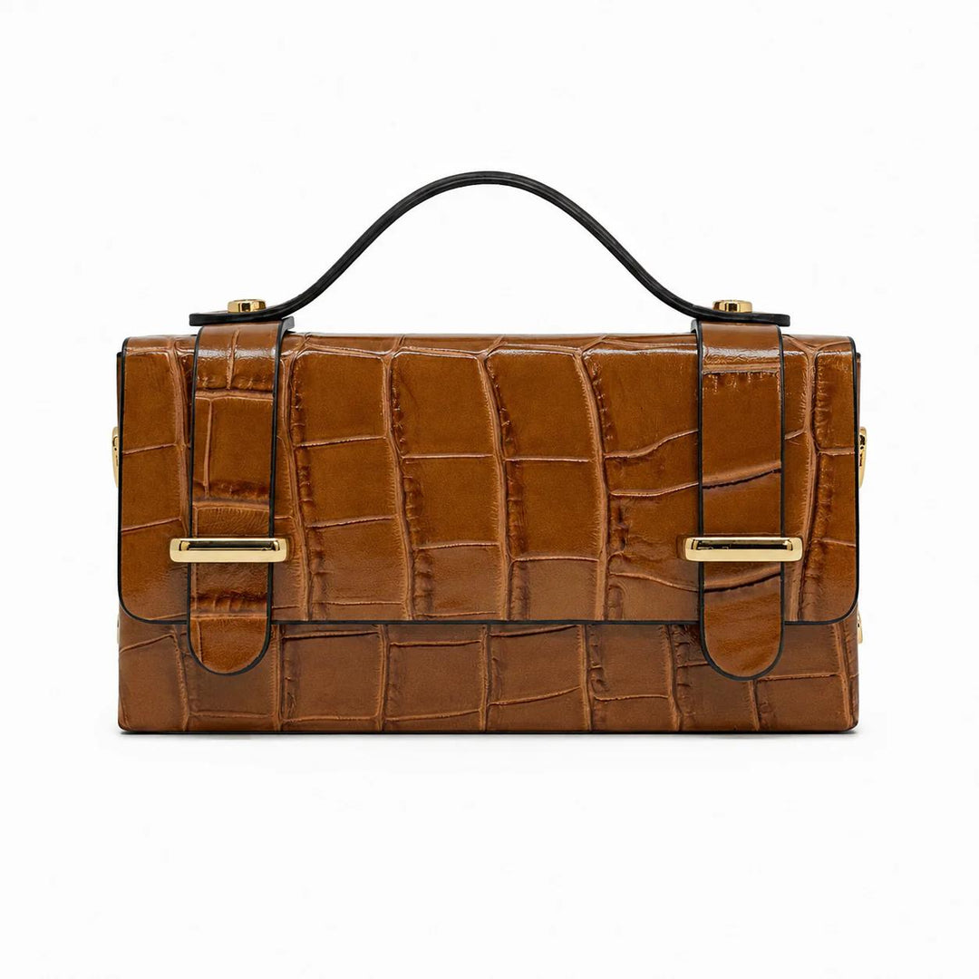 Kevin's Top Handle Leather Bag with Crocco-Embossed
