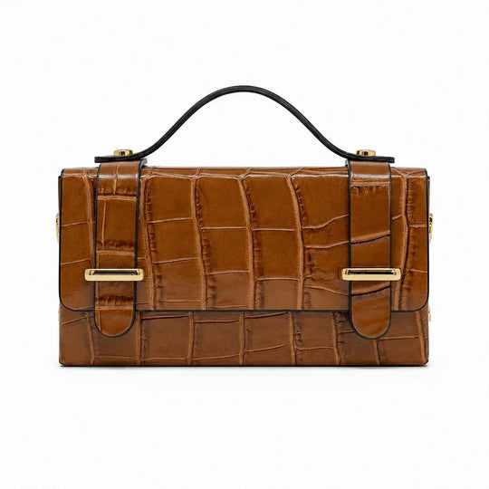 Kevin's Top Handle Leather Bag with Crocco-Embossed