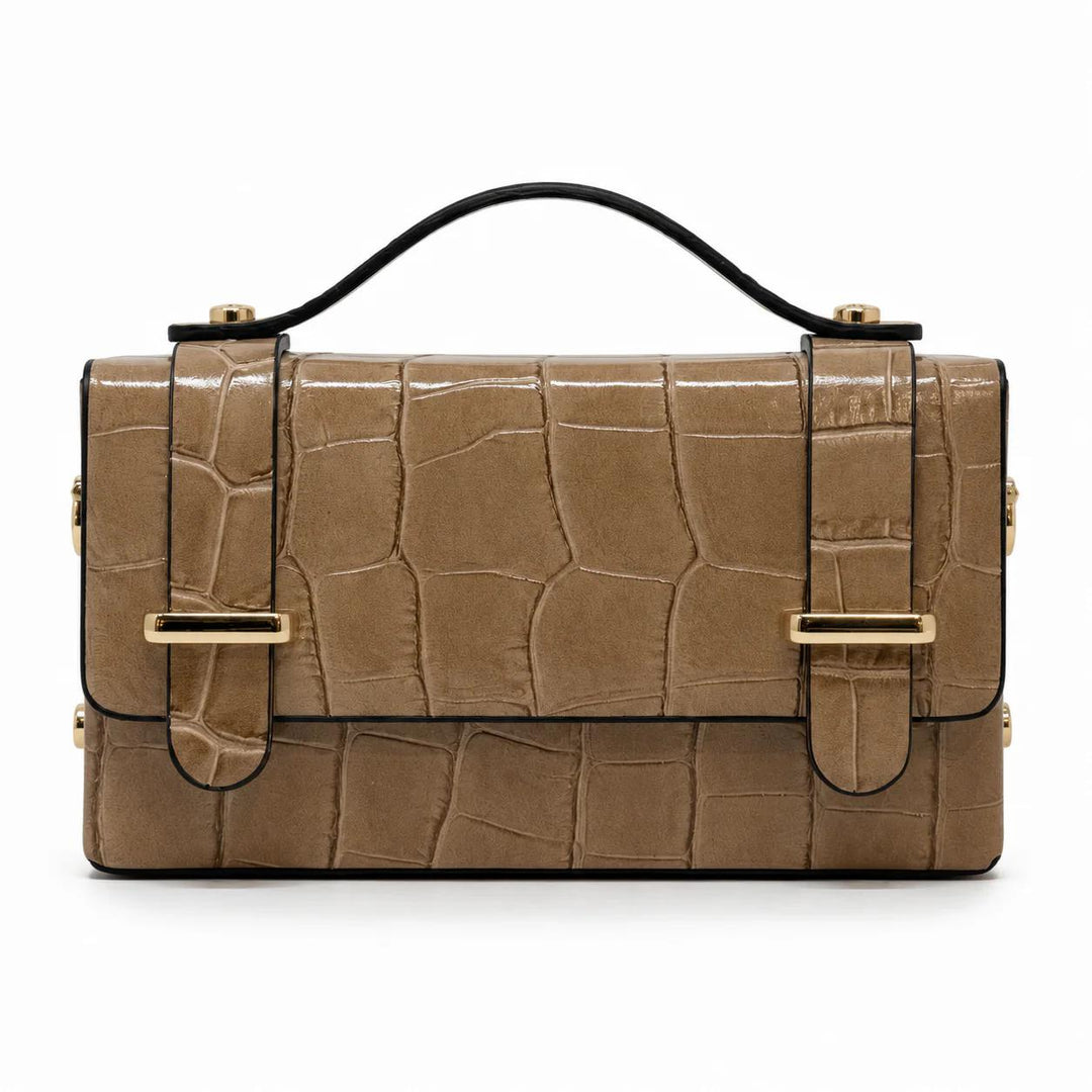 Kevin's Top Handle Leather Bag with Crocco-Embossed